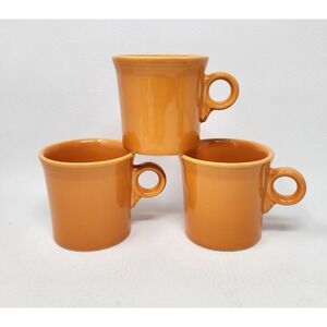 Set of 3 Fiesta Ware Tom and Jerry Butterscotch Coffee Mug With O Ring Handle